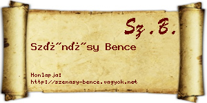 Szénásy Bence névjegykártya